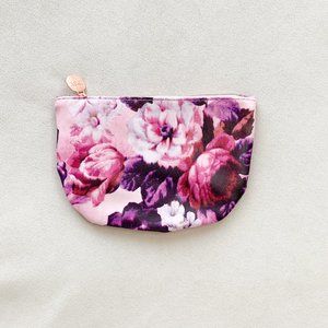Floral Purple Zippered Makeup Pouch